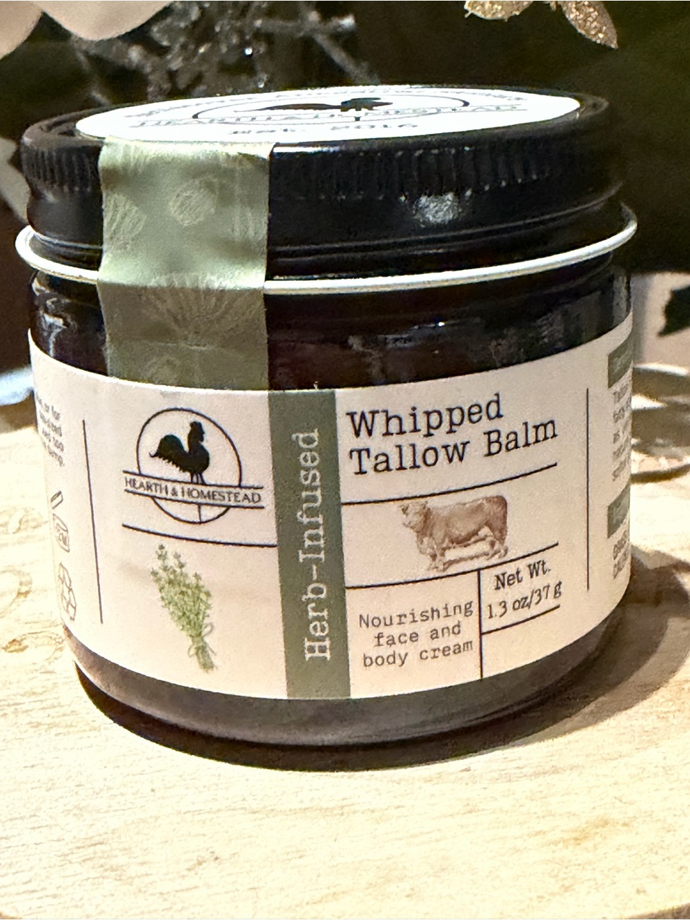 Hearth & Homestead Health Grass Fed whipped tallow for face and body NEW 1.3 oz